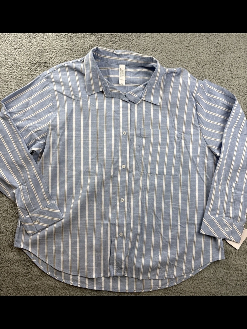 Auden Sleepwear Shirt Womens Large Cotton Blend Button Front Pajama Top M